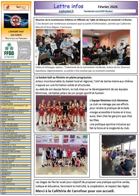 LETTRE INFOS FEVRIER 2026