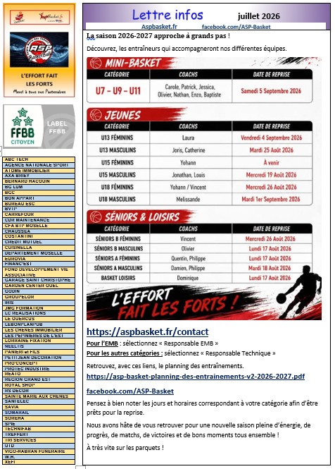 LETTRE INFOS JUILLET 2026